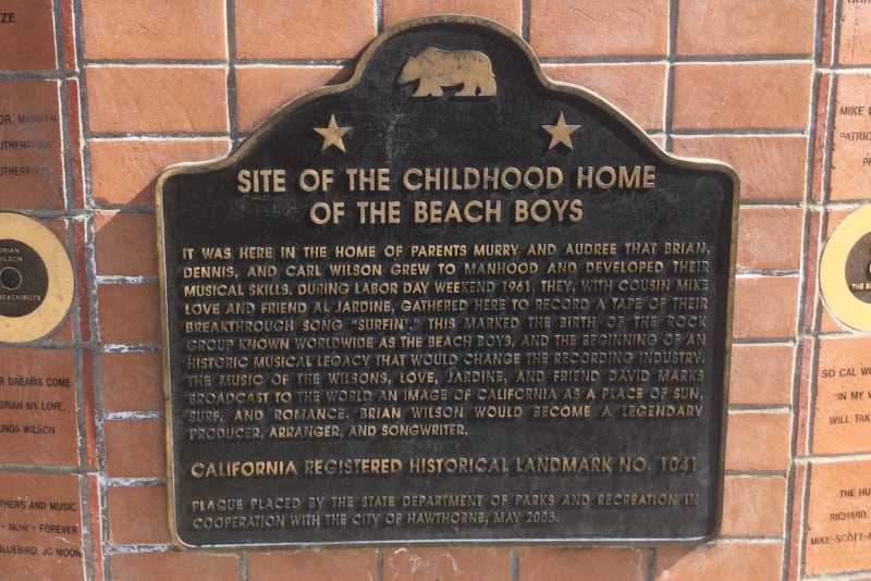 CHL No. 1041 Beach Boys Historic Landmark - State Plaque