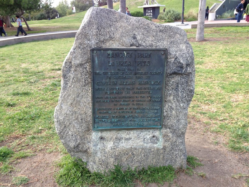 NO. 170 HANCOCK PARK LA BREA - State Plaque