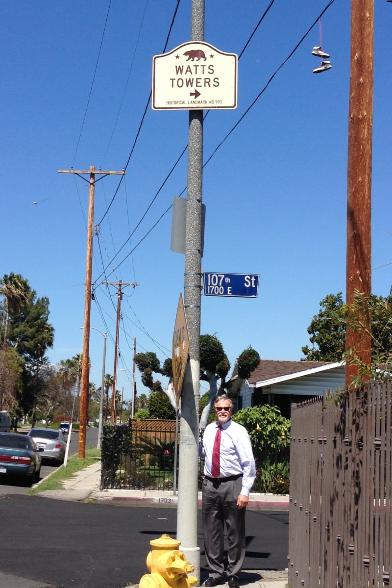 NO. 993 WATTS TOWERS OF SIMON RODIA - Street Sign