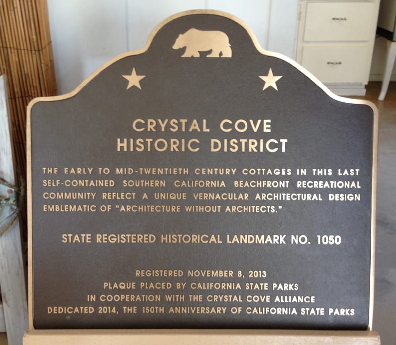 1050 CRYSTAL COVE HISTORIC DISTRICT - State Plaque