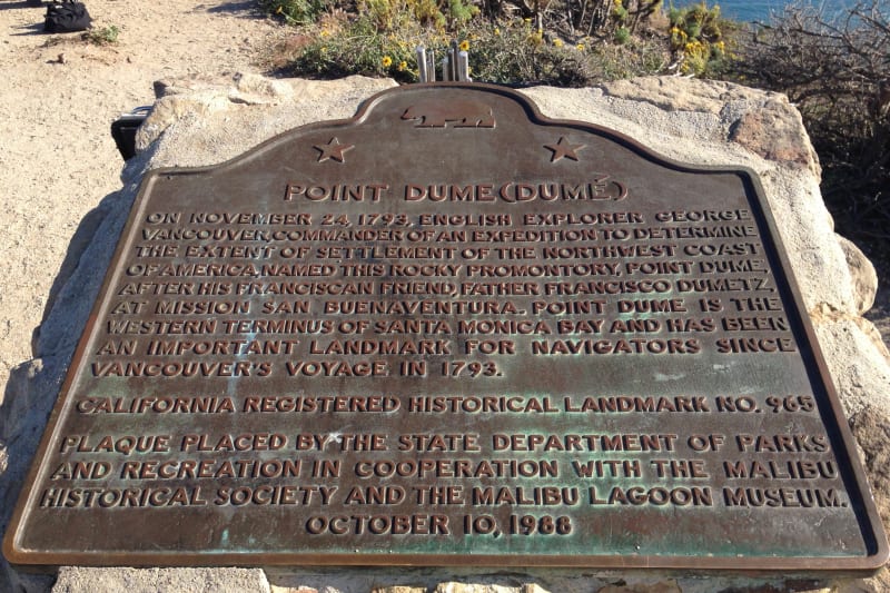 CHL No. 965 - Point Dume - State Plaque