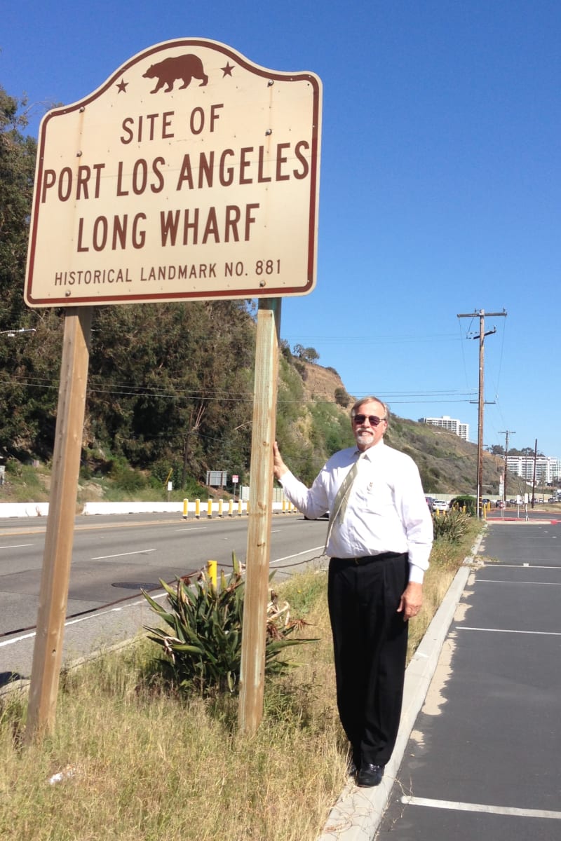 CHL No. 881 Port of Los Angeles Long Wharf - Road Sign