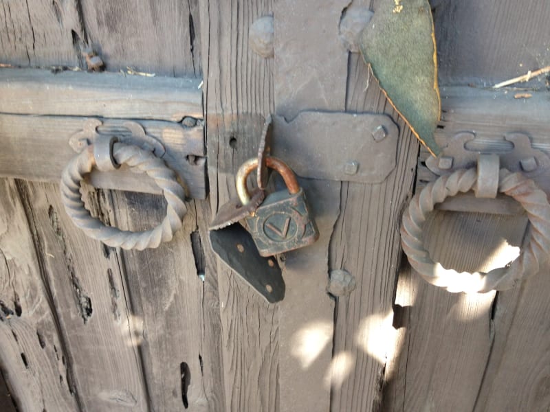 NO. 451 THE ORTEGA-VIGARE ADOBE - Front Gate Locks