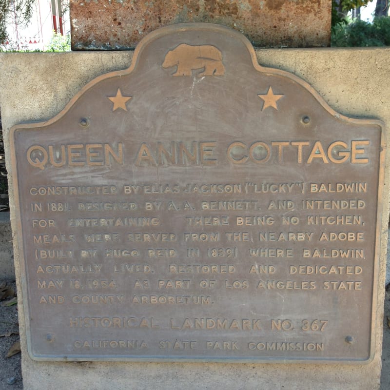 NO. 367 E. J. BALDWIN'S QUEEN ANNE COTTAGE - State Plaque