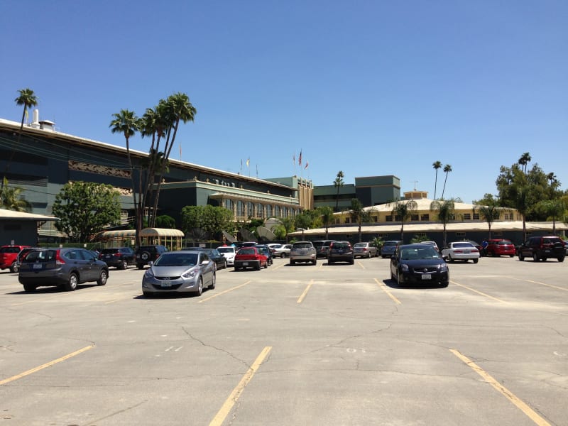 NO. 934  SANTA ANITA ASSEMBLY CENTER - Barracks were built in lot behind grandstand.