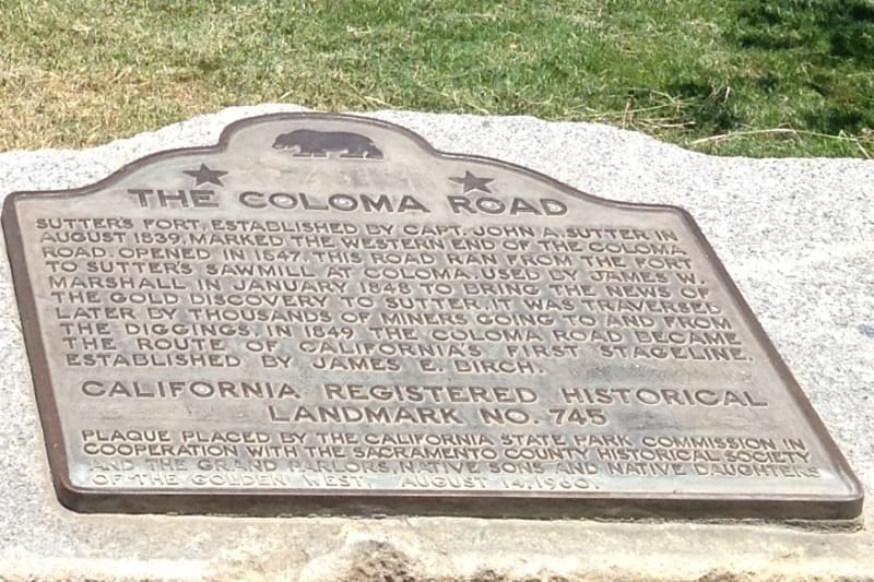 CHL #745 - Coloma Road - State Plaque