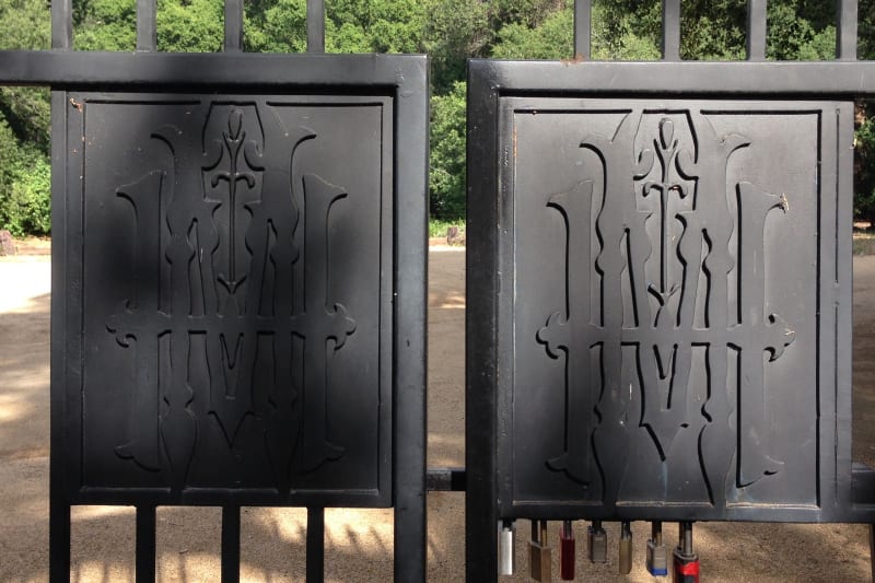 NO. 205 MODJESKA'S HOME - Driveway Gates With Modjeska's Monogram, "HM".