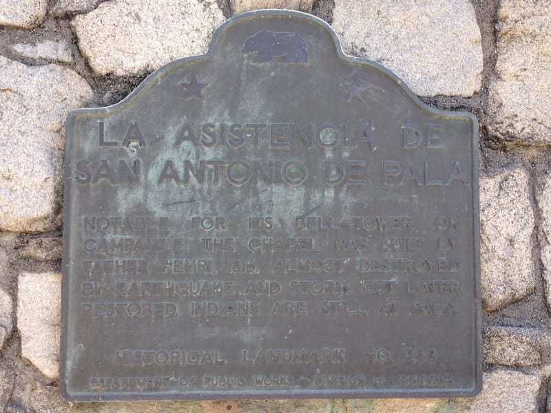 NO. 243 ASISTENCIA SAN ANTONIO DE PALA - State Plaque