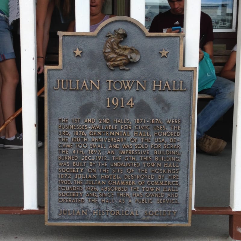 NO. 412 JULIAN - Town Hall Plaque