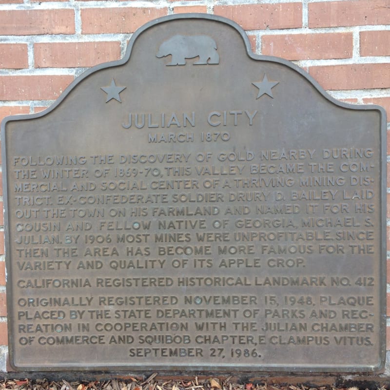 NO. 412 JULIAN - State Plaque