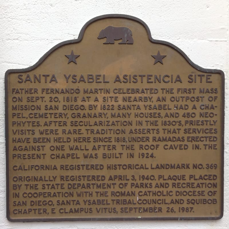 NO. 369 CHAPEL OF SANTA YSABEL (SITE OF) - State Plaque