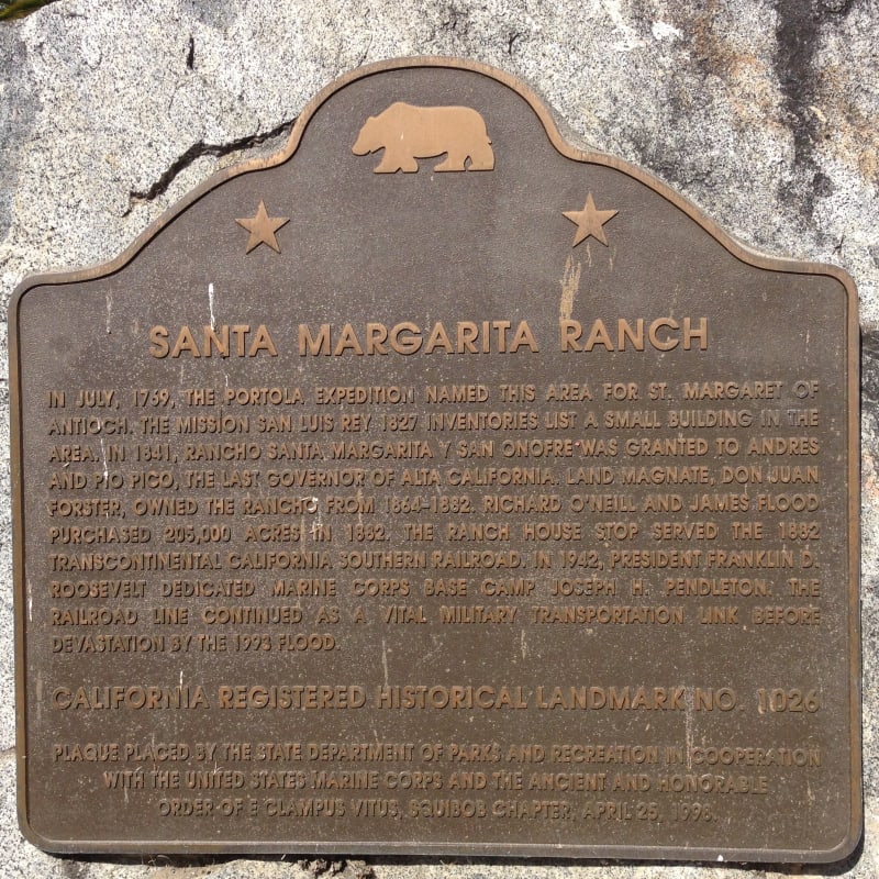 NO. 1026 SANTA MARGARITA RANCH HOUSE -  State Plaque