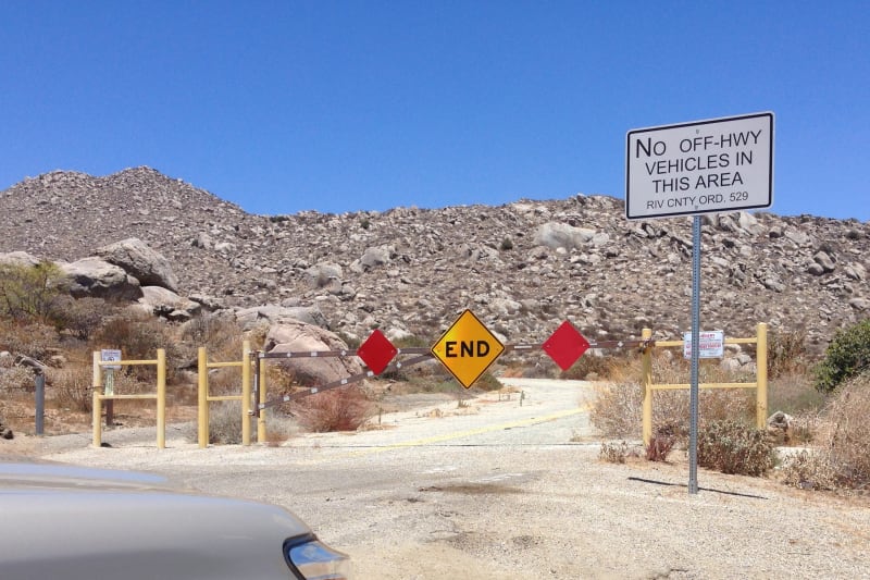 NO. 557 HEMET MAZE STONE - The road is closed. It is just a 0.3 mile walk.