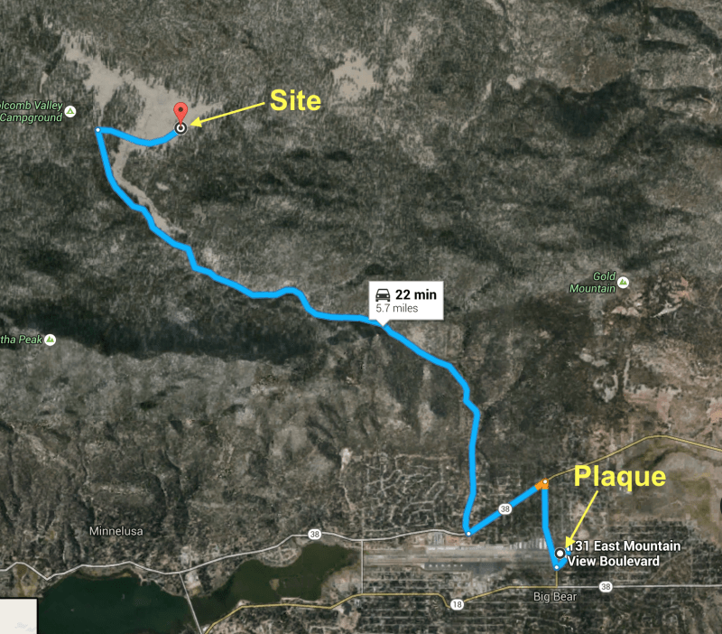 NO. 619 HOLCOMB VALLEY - Plaque and Site Map