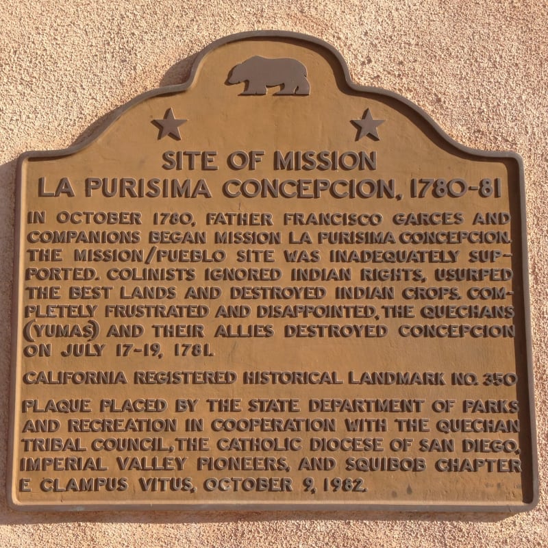 NO. 350 MISSION LA PURÍSIMA CONCEPCIÓN - State Plaque