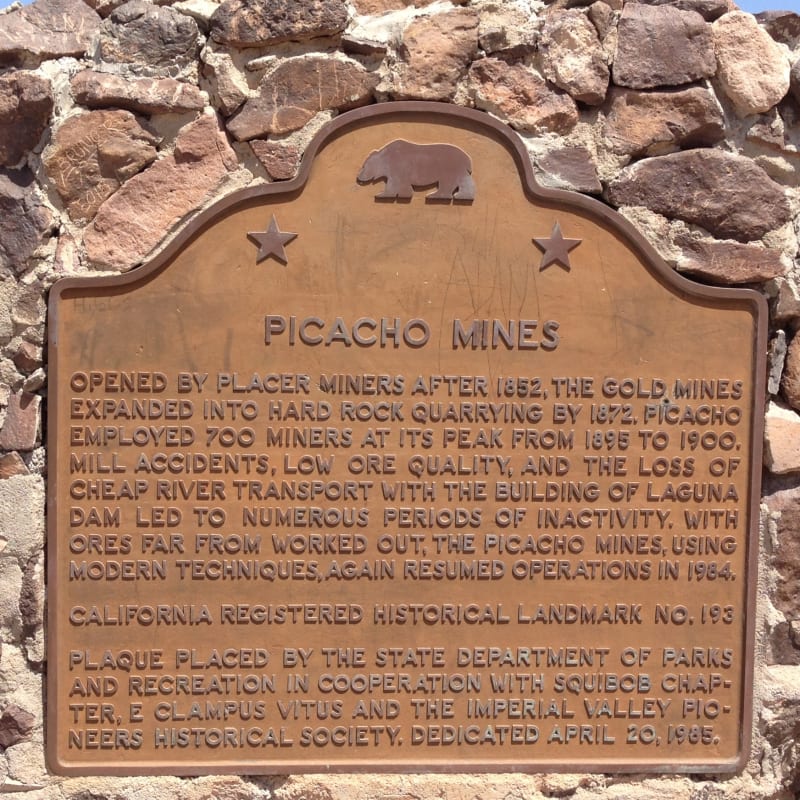 NO. 193 PICACHO MINES - State Plaque on the Road