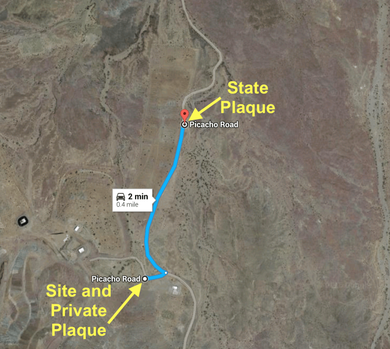 NO. 193 PICACHO MINES -    Map of Site and Plaques