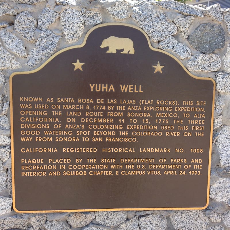 NO. 1008 YUHA WELL - State Plaque