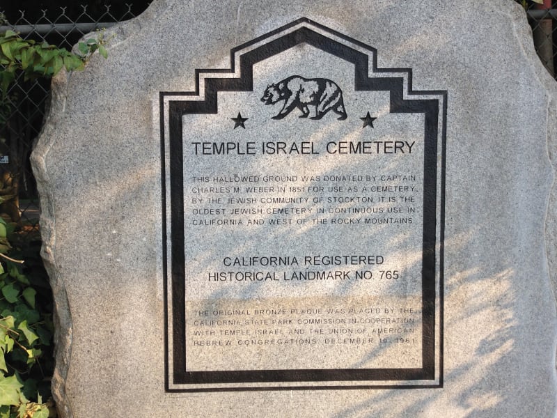  TEMPLE ISRAEL CEMETERY - New State Plaque etched into old pillar