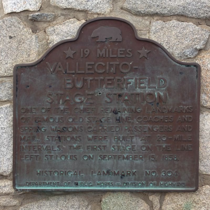 NO. 304 VALLECITO STAGE DEPOT (STATION) -Second Plaque