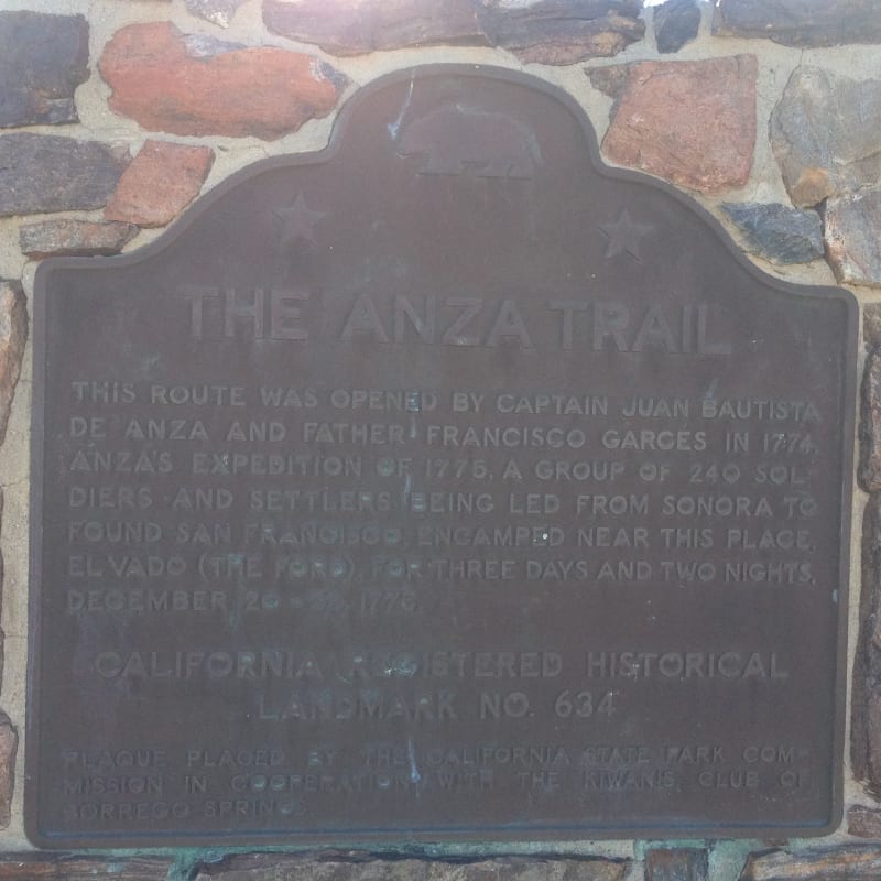 NO. 634 EL VADO  (The Anza Trail) - State Plaque