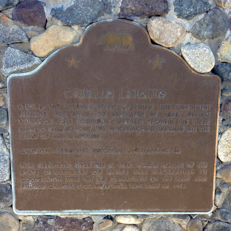 NO. 56 CABRILLO LANDING SITE - State Plaque