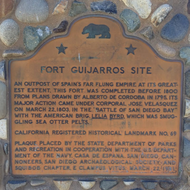 NO. 69 SITE OF FORT GUIJARROS - State Plaque