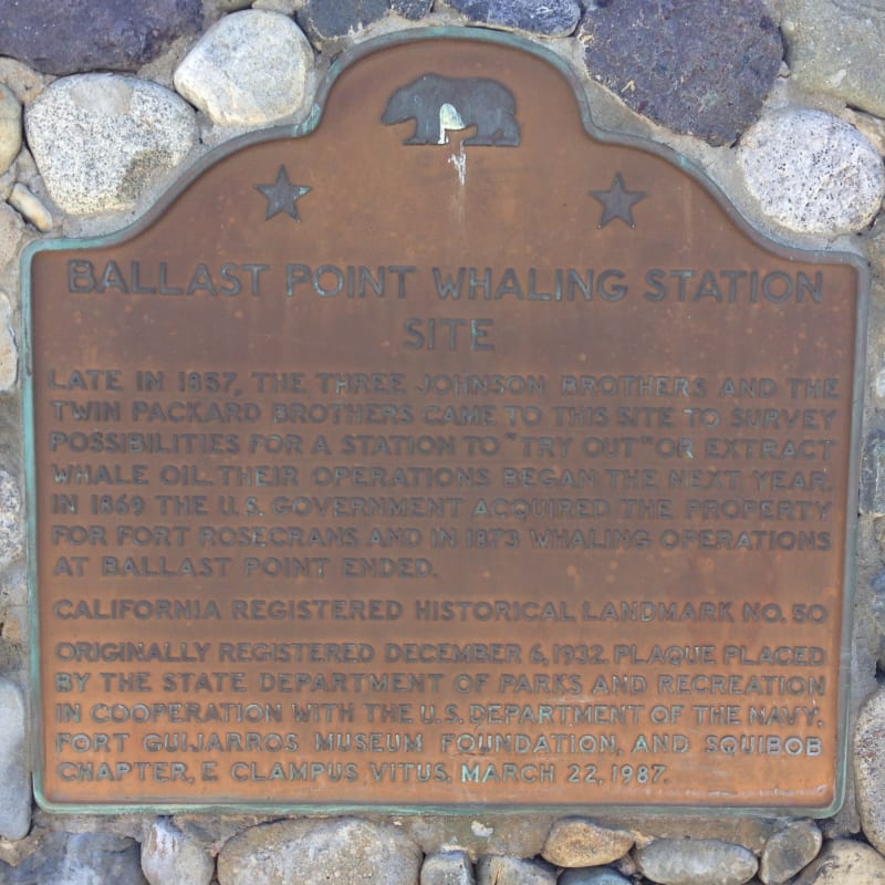 NO. 50 BALLAST POINT WHALING STATION SITE - State Plaque