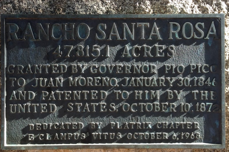 NO. 1005 SANTA ROSA RANCHO - Private plaque