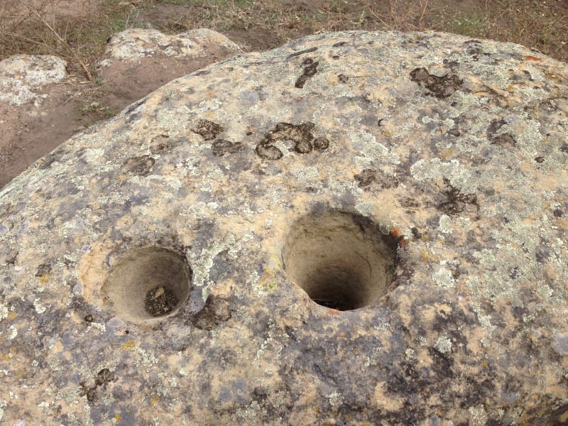 NO. 217 BLACK STAR CANYON INDIAN VILLAGE - Grinding holes