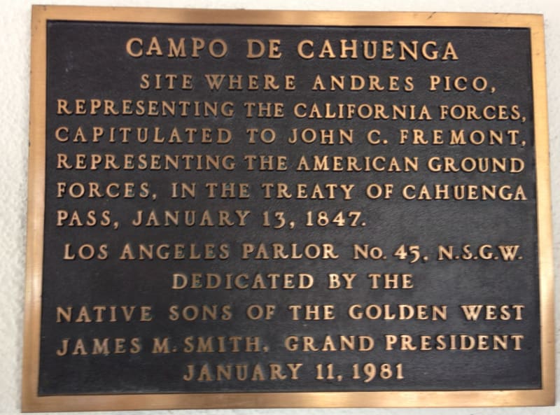 No. 151 Campo de Cahuenga - Private plaque