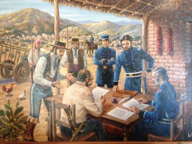 No. 151 Campo de Cahuenga - Painting on display in the museum