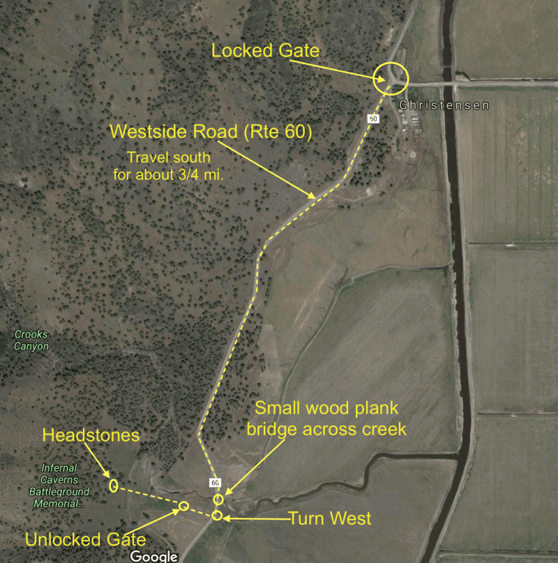 CHL NO. 16 INFERNAL CAVERNS - Map the the Headstones