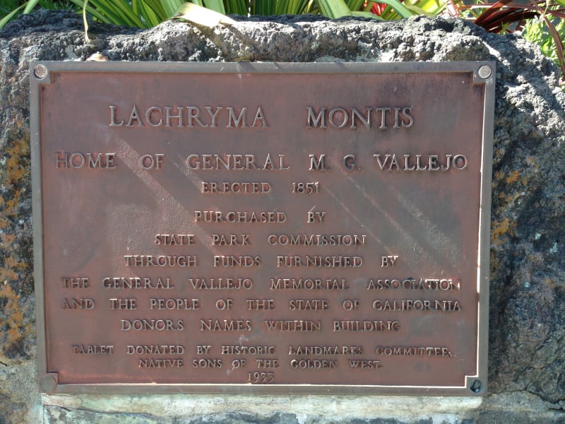 CHL #4 Vallejo Estate plaque