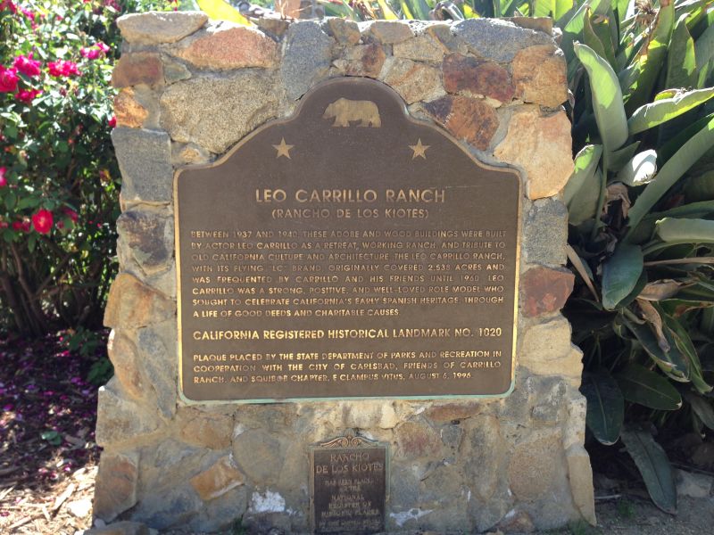 CHL #1020 Carrillo Ranch - State Plaque