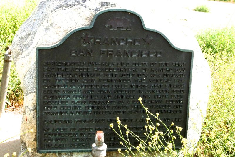 NO. 556 RANCHO SAN FRANCISCO State Plaque