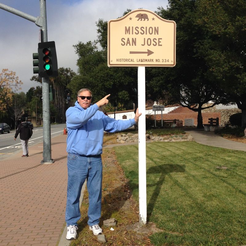 CHL #334 Mission San Jose -- State plaque--Street Sign