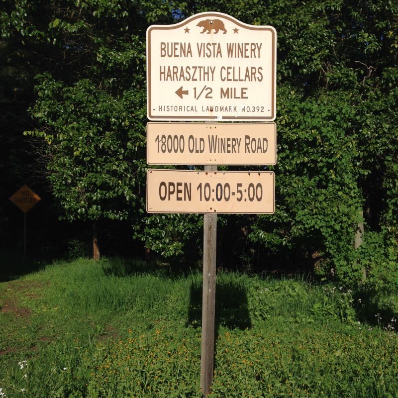 CHL #392 - Buena Vista Winery- Road sign