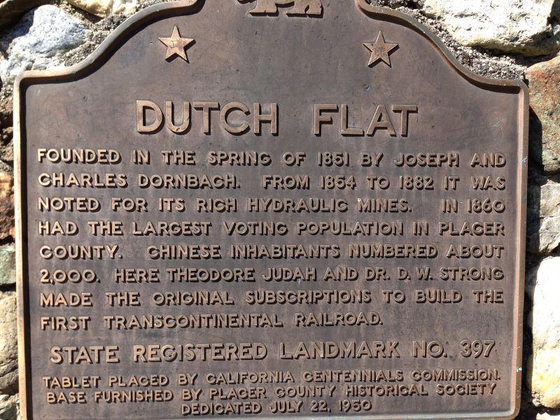 CHL #397 Dutch Flat State Plaque