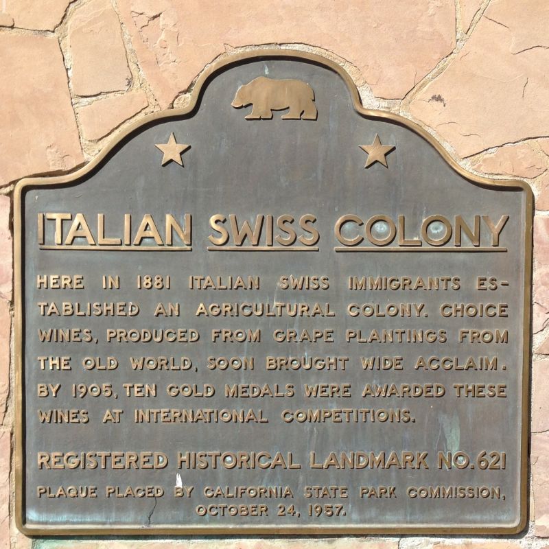 CHL #621 - Italian Swiss Colony State Plaque