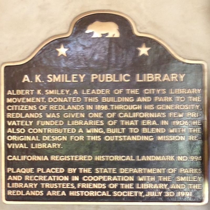 CHL #994 - Smiley Public Library State Plaque
