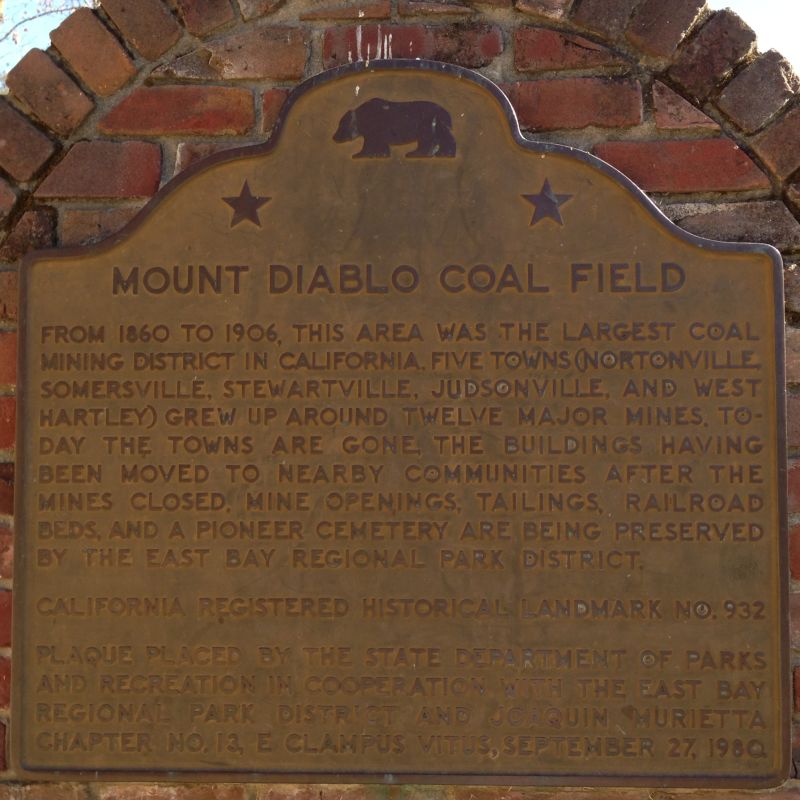 CHL #932 Mount Diablo Coal Field State Plaque