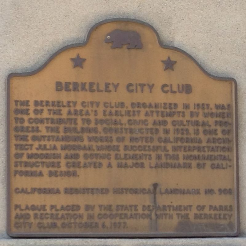 CHL #908 Berkeley City Club State Plaque