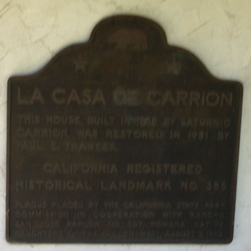 CHL #386 La Casa de Carrión State Plaque