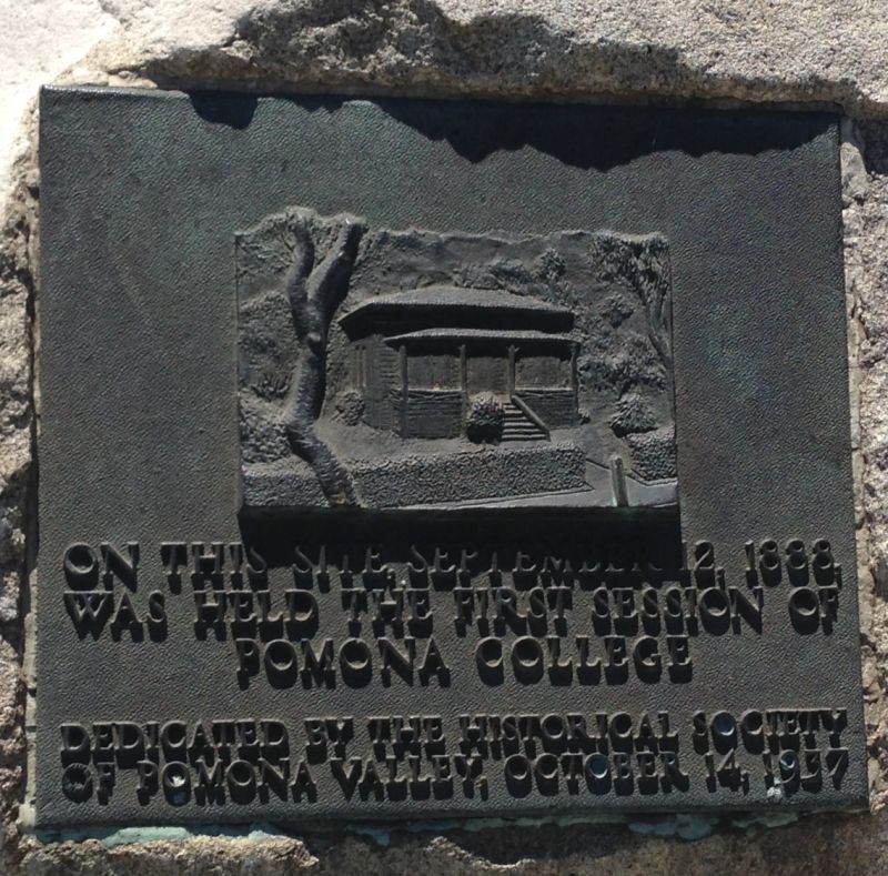 CHL #289 First home of Pomona College Private Plaque