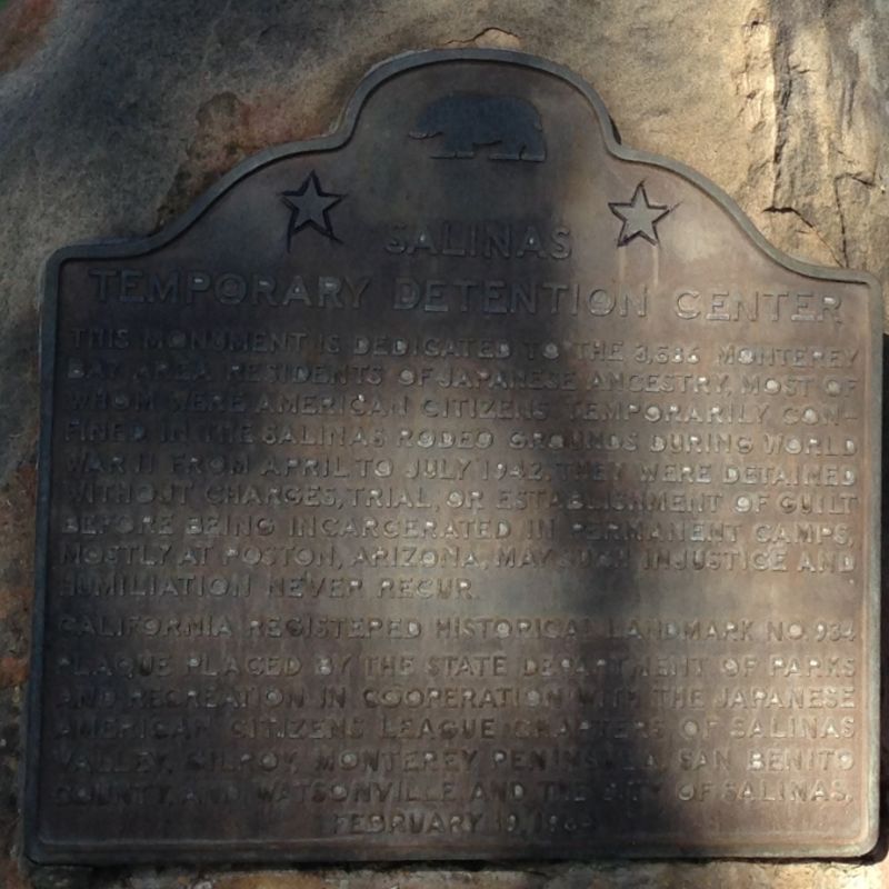 CHL #934.07 Temporary Detention Camp for Japanese Americans/Salinas Assembly Center