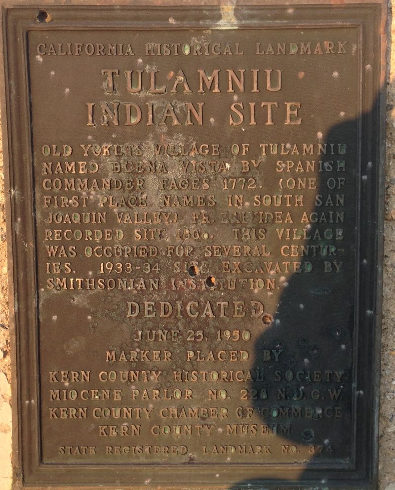 CHL #374 Tulamniu Indian Site Private Plaque