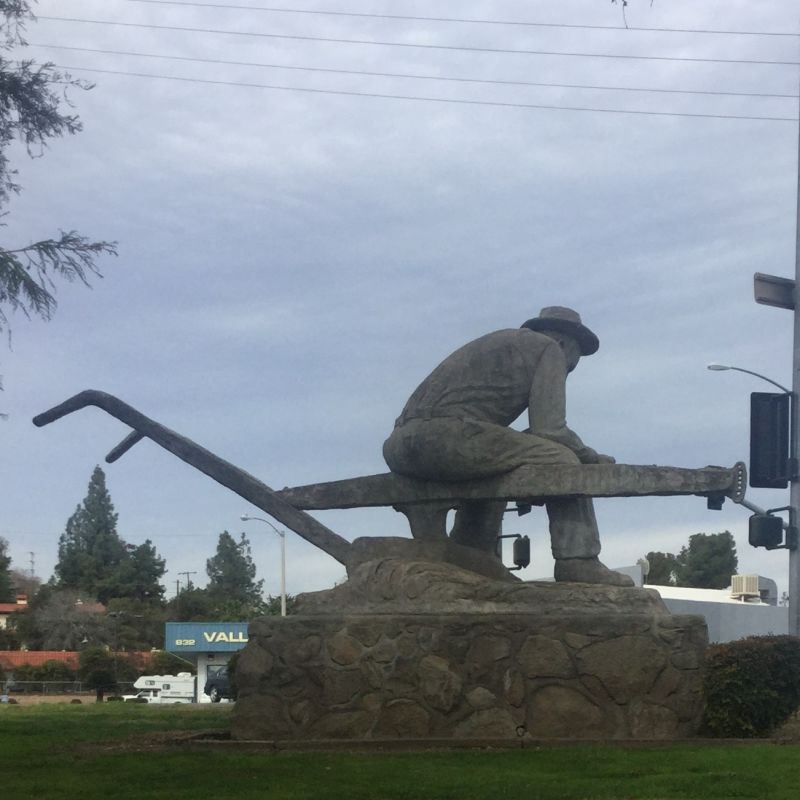 CHL #473 Tule River Stage Station "Salute to the Farmer Statue" by Kenneth Fox