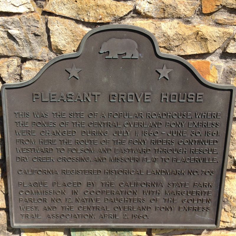 CHL No. 703 Pony Express: Pleasant Grove House Plaque