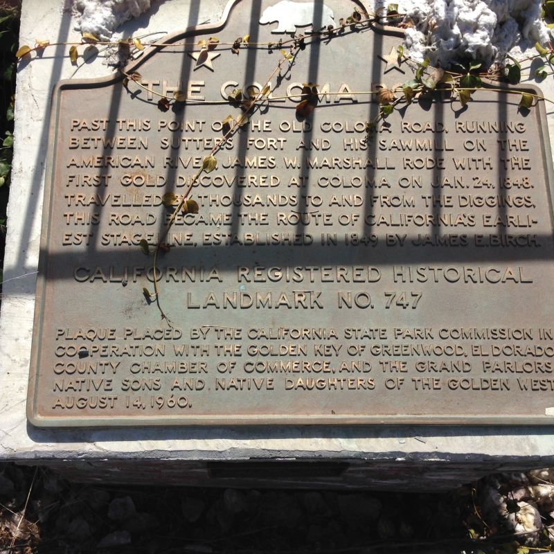 CHLNo. 747 - Coloma Road-Rescue Plaque